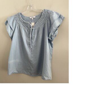 Anthropologie sam eldeman blue blouse Top size M NEW WITH TAG